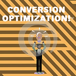 Text sign showing Conversion Optimization. Conceptual photo system increasing percentage of visitors to website