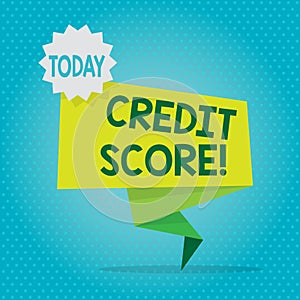 Text sign showing Credit Score. Conceptual photo numerical expression based on level analysis of demonstratings files