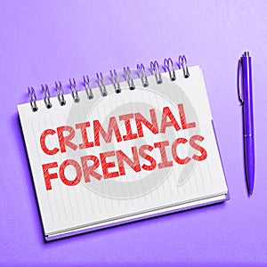 Text sign showing Criminal Forensics. Business approach Federal Offense actions Illegal Activities punishable by Law