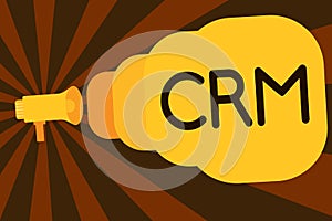 Text sign showing Crm. Conceptual photo Strategy for managing the Affiliation Interactions of an organization