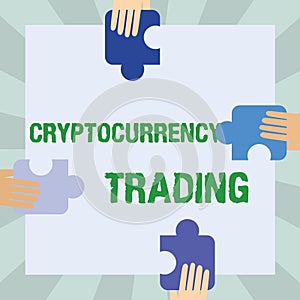 Text sign showing Cryptocurrency Trading. Internet Concept act speculating on price movements via a CFD account photo