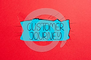 Text sign showing Customer Journey. Business idea complete service and transaction experience of customer