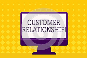 Text sign showing Customer Relationship. Conceptual photo ways how company analysisage relations with customers Blank