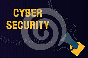 Text sign showing Cyber Security. Conceptual photo Protect a computer system against unauthorized access