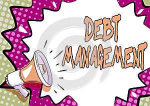 Text sign showing Debt Management. Conceptual photo The formal agreement between a debtor and a creditor Colorful Design
