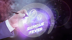 Text sign showing Dengue Fever. Conceptual photo infectious disease caused by a flavivirus or aedes mosquitoes
