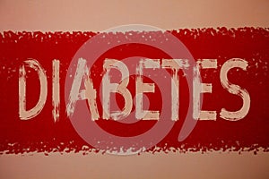Text sign showing Diabetes. Conceptual photo Chronic disease associated to high levels of sugar glucose in blood Ideas messages re