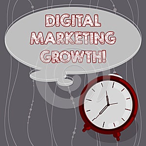 Text sign showing Digital Marketing Growth. Conceptual photo greater online product sales or service income Blank Color Thought