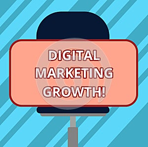 Text sign showing Digital Marketing Growth. Conceptual photo greater online product sales or service income Blank Rectangular