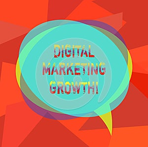 Text sign showing Digital Marketing Growth. Conceptual photo greater online product sales or service income Blank Speech