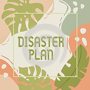 Text sign showing Disaster Plan. Business showcase Respond to Emergency Preparedness Survival and First Aid Kit Blank