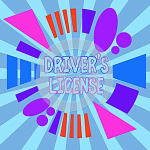 Text sign showing Driver S License. Conceptual photo a document permitting a demonstrating to drive a motor vehicle Asymmetrical