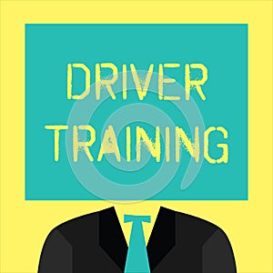 Text sign showing Driver Training. Conceptual photo prepares a new driver to obtain a driver's license