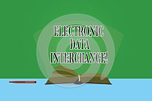 Text sign showing Electronic Data Interchange. Conceptual photo Transfer of data from one computer into another Color