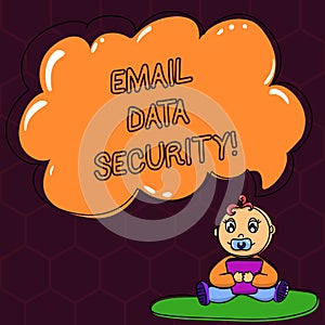 Text sign showing Email Data Security. Conceptual photo collective measures used to secure access and content Baby