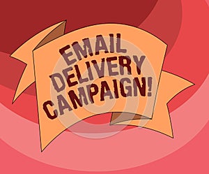 Text sign showing Email Delivery Campaign. Conceptual photo sending a commercial message to a group of showing Folded 3D