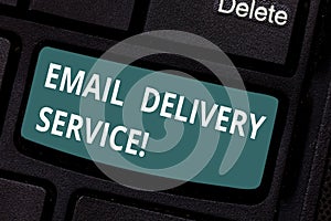 Text sign showing Email Delivery Service. Conceptual photo email marketing platform or tools in sending messages