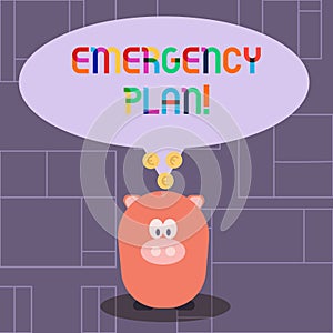 Text sign showing Emergency Plan. Conceptual photo actions developed to mitigate damage of potential events Color Speech
