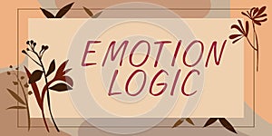 Text sign showing Emotion Logic. Business showcase Heart or Brain Soul or Intelligence Confusion Equal Balance