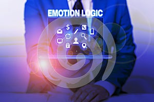 Text sign showing Emotion Logic. Conceptual photo Heart or Brain Soul or Intelligence Confusion Equal Balance.