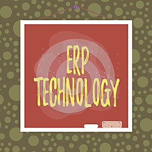 Text sign showing Erp Technology. Conceptual photo the integrated management of main business processes Asymmetrical uneven shaped