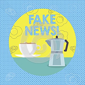 Text sign showing Fake News. Conceptual photo False Unsubstantiated Information Hoax.