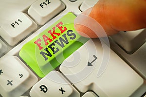 Text sign showing Fake News. Conceptual photo Giving information to showing that is not true by the media