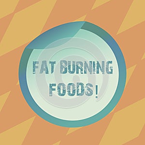 Text sign showing Fat Burning Foods. Conceptual photo Certain types of food burn calories as you chew them Bottle