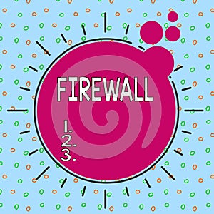 Text sign showing Firewall. Conceptual photo protect network or system from unauthorized access with firewall Asymmetrical uneven