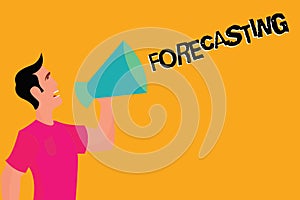 Text sign showing Forecasting. Conceptual photo Predict Estimate a future event or trend based on present data