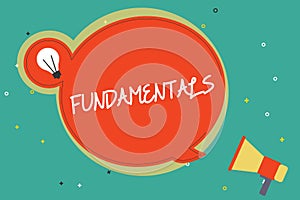 Text sign showing Fundamentals. Conceptual photo Central primary rules principles on which something is based