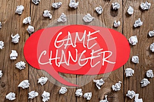 Text sign showing Game Changer. Business idea Sports Data Scorekeeper Gamestreams Live Scores Team Admins