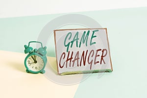 Text sign showing Game Changer. Conceptual photo Sports Data Scorekeeper Gamestreams Live Scores Team Admins.