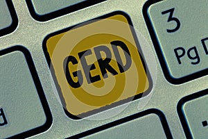 Text sign showing Gerd. Conceptual photo Digestive disorder that affects the lower esophageal sphincter