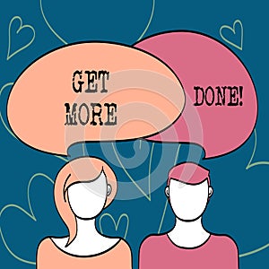 Text sign showing Get More Done. Conceptual photo Checklist Organized Time Management Start Hard work Act.