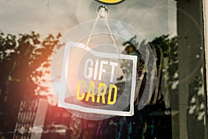 Text sign showing Gift Card. Conceptual photo A present usually made of paper that contains your message Empty black