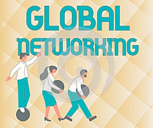 Text sign showing Global Networking. Word Written on Communication network which spans the entire Earth WAN Illustration