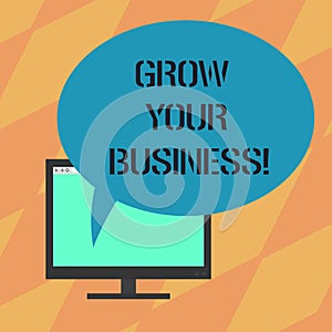 Text sign showing Grow Your Business. Conceptual photo improving some measure of enterprises companies success Mounted