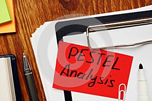 Text sign showing hand written words PESTEL Analysis