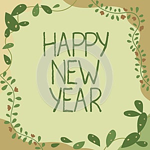 Text sign showing Happy New Year. Business concept Greeting Celebrating Holiday Fresh Start Best wishes Blank Color