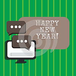 Text sign showing Happy New Year. Conceptual photo Greeting Celebrating Holiday Fresh Start Best wishes.