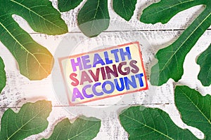 Text sign showing Health Savings Account. Conceptual photo users with High Deductible Health Insurance Policy.