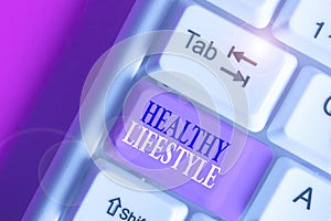 Text sign showing Healthy Lifestyle. Conceptual photo way of living that lowers the risk of being seriously ill