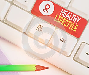 Text sign showing Healthy Lifestyle. Conceptual photo way of living that lowers the risk of being seriously ill