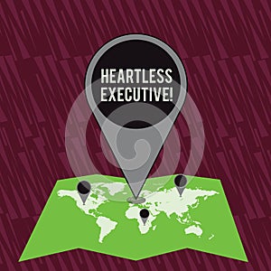 Text sign showing Heartless Executive. Conceptual photo workmate showing a lack of empathy or compassion Colorful Huge photo