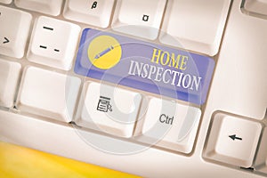 Text sign showing Home Inspection. Conceptual photo Examination of the condition of a home related property photo