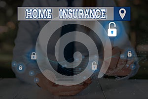 Text sign showing Home Insurance. Conceptual photo it covers losses and damages to an individual s is house