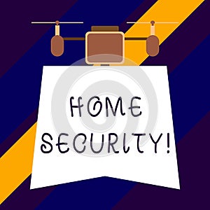 Text sign showing Home Security. Conceptual photo A system that help protect your home from unwanted intruders.