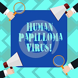 Text sign showing Huanalysis Papilloma Virus. Conceptual photo most common sexually transmitted infection disease Hu