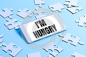 Text sign showing I M Hungry. Business concept having a strong wish or desire for something to put on stomach